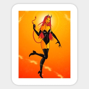 Devil Girl Pin Up Sticker